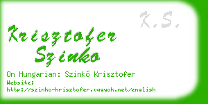 krisztofer szinko business card
